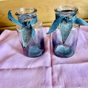 Glass Vase with Silver Heart 🩶 Charm